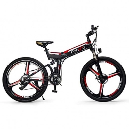 WEHOLY Mountain Bike Pieghevole da 26"in Lega di magnesio, Bicicletta Pieghevole con Controllo della velocità a 8 Marce, 24 velocità, Telaio Ultraleggero Opaco, Nero