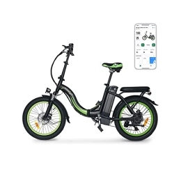 Generic Bici Windgoo E20 Urban Commuter Smart Electric bike, motore 250W, pneumatici antisdrucciolevoli da 20 x 3 pollici, supporto Smart App, impermeabile IPX4, nero