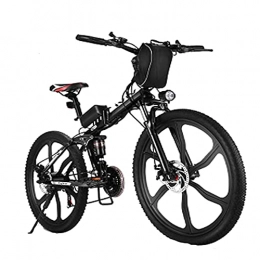 Winice Bici Winice Mountain Bike con 26"Ruote, Uomini Bicicletta Elettrica Pieghevole, Motore Professionnal, Rimovibile 36V / 8Ah Batteria, Cambio a 21 Velocità, Velocità Massima 25KM / H, Chilometraggio Fino a 41km