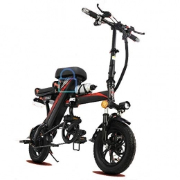 WMZX Bici WMZX Bicicletta elettrica, Scooter al Litio da 30 km con Batteria al Litio da 12 Pollici, Auto elettrica for Adulti Portatile Ultraleggera, carico 250 kg (Color : Black, Size : 18A)