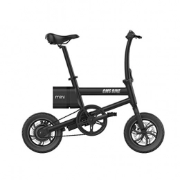 WUS Bici Wu's Bicicletta Elettrica Pieghevole da 12 Pollici, Batteria agli Ioni di Litio Estraibile, Freni A Disco E Elettromagnetici, Display LCD, 25 Km / H, Campo Pratica da 25-30 Km, Black