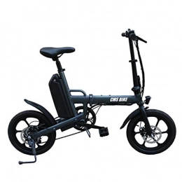 WUS Bici Wu's Bicicletta Elettrica Pieghevole da 16 Pollici, Batteria agli Ioni di Litio, Freni A Disco, Display LCD, 25 Km / H, Campo di Guida 50-60KM, 6 velocit, Corpo in Lega di Alluminio, Gray