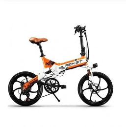WXJWPZ Bici elettriches WXJWPZ Bicicletta Elettrica Pieghevole 48V 8Ah Batteria Nascosta Elettrica Pieghevole Bicicletta Elettrica A 7 velocità con Bordo Integrato, Orange
