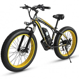 WXX 26 * 4.0 Pollici Grande Pneumatico Pieghevole Bicicletta elettrica 500W 48V 15AH di Alluminio di Lega di Litio della Batteria Beach motoslitta Monitor LCD ciclomotore,Black Yellow