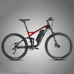 Xinxie1 Bici elettriches Xinxie1 Elettrico Mountain Bike, da 19 Pollici Pieghevole E-Bike con Super Leggero in Lega di magnesio 6 Raggi della Ruota Integrata, Premium Full Suspension E 21 Speed ​​Gear, Rosso