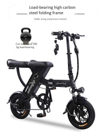 YDXH Bici YDXH Bicicletta elettrica Batteria al Litio Pieghevole da Viaggio Bicicletta Doppia Uomini e Donne Guida Batteria per Adulti Mini Scooter 12 Pollici 350 W 250 kg Litio, 48v15a / 60km