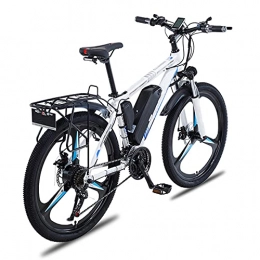 YIZHIYA Bici YIZHIYA Bicicletta Elettrica, 26" Bicicletta da Montagna elettrica per Adulti, Batteria al Litio Rimovibile, E-Bike con Motore a 21 velocità 350W, Freni a Doppio Disco City Ebike, White Blue, 13AH