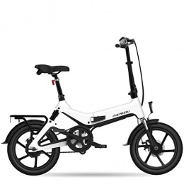 YPYJ Bici YPYJ 16 Pollici Bicicletta Pieghevole Elettrica Piccoli Uomini E Donne Assistita Batteria al Litio Automobile Elettrica A Batteria, Bianca