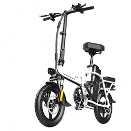 YXZNB Bici YXZNB Bici Elettriche, Pieghevole da 14'' Elettrico Bicicletta, Bicicletta / 50 Km, con Il Pedale del Piede, con 350W / 48V Batteria al Litio Fit, Adulto Biciclette Portatile, Nero