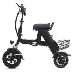 YXZNB Bici YXZNB Bicicletta Elettrica, Pneumatico in Nylon da 12 Pollici, Batteria al Litio Ricaricabile A Motore Elettrico 400W / 48V / 11Ah, Bicicletta Pieghevole Portatile, Nero