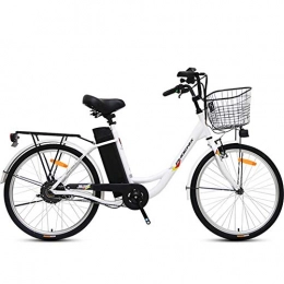 ZBB Bici ZBB 24 motoriduttore Sporting Brushless Pollici 250W Trasporto Bicicletta elettrica con Rimovibile Impermeabile di Grande capienza 36V10A Batteria al Litio e caricabatteria, Bianca