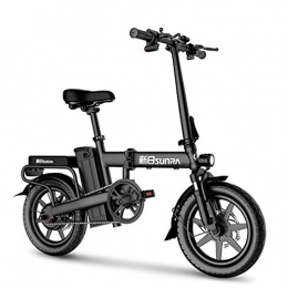 ZBB Bici elettriches ZBB Bicicletta elettrica Bicicletta elettrica Pieghevole da 14 Pollici con Luce LED Anteriore per Batteria Rimovibile per Adulti agli ioni di Litio 48V capacità di carico di 330 libbre, Nero, 50to70KM