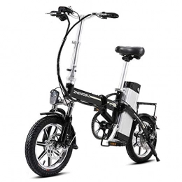 ZBB Bici elettriches ZBB Bicicletta elettrica Pieghevole per Adulti Donna Bicicletta elettrica per pendolari con Rimovibile Nuova Batteria al Litio di Terza Generazione velocità Massima 20KM / H 36V Nero, Black
