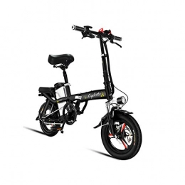 ZBB Bici ZBB Biciclette elettriche Pieghevoli Biciclette Portatili Pieghevoli Batteria al Litio Staccabile 48V 400W Adulti Doppia Bici per ammortizzatori con Freno a Disco da 14 Pollici, Nero, 40to80KM