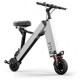 ZBB Bici ZBB E-Bike Pieghevole Leggera e in Lega di Alluminio, Batteria agli ioni di Litio da 36 V, Bici elettrica con Ruote da 8 Pollici e Motore brushless da 350 W Crociera a velocità Fissa, Silver, 25to30KM