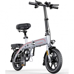 ZHIFENGLIU Bici elettriches ZHIFENGLIU Bicicletta Elettrica, Sistema di Smorzamento del Sedile Intelligente, Batteria del Freno A Doppio Disco, Bicicletta Elettrica Pieghevole Impermeabile E Antiscivolo 36V, 7.8a White