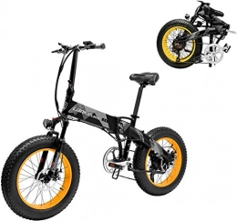 ZJZ Bici elettriches ZJZ Bicicletta elettrica da Montagna 1000w 48V- 20 Pollici Fat Tire E-Bike Beach Cruiser Bicicletta elettrica Sportiva da Uomo, Gialla