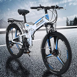 ZJZ Bici elettriches ZJZ Bicicletta Pieghevole, Mountain Bike, Bici elettrica da 26 Pollici con Display LCD a Grande Schermo, Batteria al Litio Rimovibile 48V 10Ah, Cambio a 21 velocità