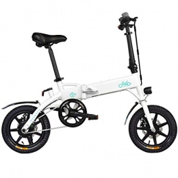 ZLQ Bici elettriches ZLQ Portatile Pieghevole Bicicletta Elettrica, Che Piega Bici Elettrica con 10.4Ah Li-Ion, 14In Pneumatici Anteriore E Freni A Disco Posteriori, D1white