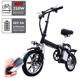 ZXC0226 Bici elettriches ZXC0226 Bicicletta elettrica, Che Piega in Alluminio Leggero E-Bike 48V 8AH agli ioni di Litio, Porta USB di Ricarica e Display a LED, 250W Brushless Motor e ricaricare chilometraggio 40 km, Nero