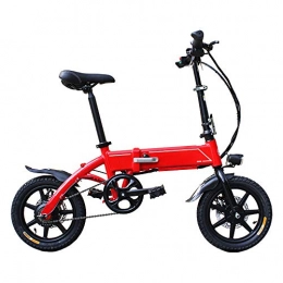 ZXCVB Bici ZXCVB Bicicletta Elettrica Pieghevole per Adulti Ultra Light 14 Pollici 36V per Uomo E Donna Piccola Leggera Compatta, Red
