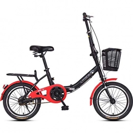 WCY Bici 16" Biciclette pieghevoli, adulti Luce delle donne degli uomini di peso pieghevole bici, -alto tenore di carbonio in acciaio Single Speed ​​telaio rinforzato Commuter biciclette yqaae ( Color : Red )