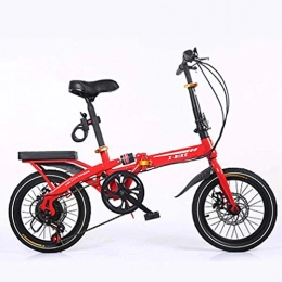 CZYNB Bici 16 Pollici Pieghevole Bicicletta Mini Bici Portatile Pieghevole Bicicletta a Scuola Lavoro E Commute Ultralight Ciclismo Città età Uomini e in Bicicletta Light Work Donne (Color : Red)