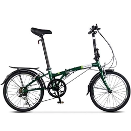 DJYD Bici 20" bicicletta pieghevole, adulti 6 Light Speed ​​Peso Bicicletta pieghevole, leggero portatile, alto tenore di carbonio della struttura d'acciaio, pieghevole City Bike con posteriore Carry Rack, Nero
