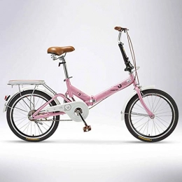 BEIGOO Bici pieghevoli 20" Mini Bicicletta Pieghevole, Adulto Uomo Donna Leggera Bici da Cittagrave; Pieghevole, Single Speed elaio in Acciaio al Carbonio Biciclette-Rosa-20pollici