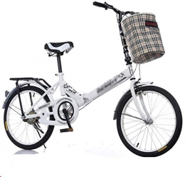 YSSJT Bici pieghevoli 20 pollici bambini pieghevole bicicletta portatile leggero confortevole bicicletta studente ragazza-bianco