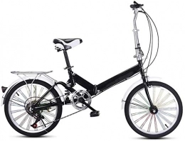 Hzjjc Bici pieghevoli 20 Pollici Bici Pieghevole Uomo Donna, Bicicletta Leggera Bici da Città Adulto Graziella Mountain Bike Portatile Folding City Bike Economica Pieghevoli Vintage, H027ZJ (Color : Black, Size : 20in)