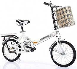 JSL Bici 20 Pollici Bicicletta Pieghevole Donne S Lavoro Adulto Ultra Leggero Velocità Variabile Portatile Adulto Piccolo Studente Maschio Bicicletta Pieghevole Portabici Bici Bici Bianco-Bianco