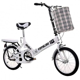 YSHUAI Bici 20 Pollici Unisex Bicicletta Pieghevole Assorbimento Degli Urti Biciclette Pieghevoli Portatile Ultraleggero, Studenti Maschi E Femmine Bicicletta Pieghevole Ultraleggera Leggero E Stabile, Bianca