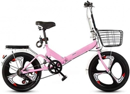 XIN Bici 20in Folding Bike Bicicletta Cruiser Studente Aperti Sport Mountain bike 7 velocità ultra-luce portatile pieghevole bici for Uomo Donna leggero pieghevole casuale Damping biciclette ( Color : Pink )