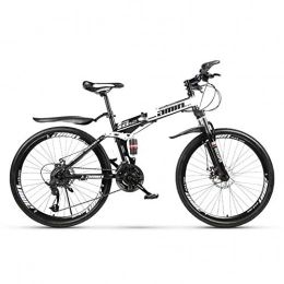 Llpeng Bici 26-Inch 21-velocità 27-velocità Dual-Shock All-In-One piegante fuori strada Mountain bike, Ruota Ruota a razze Top Configurazione biciclette, Freno anteriore e posteriore a disco doppio, 8S pieghevole