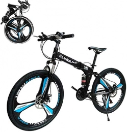 WCY Bici 26 pollici bici pieghevole bicicletta Mountain Bike doppio disco freno, doppio ammortizzatore, 21 / 24 Velocità, leggero e resistente for gli uomini le donne Bike 5-27 (Colore: B, Dimensione: 24 velocit