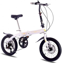 YSSJT Bici 6 velocità adulto bicicletta pieghevole bicicletta unisex città bicicletta pieghevole leggero lega di alluminio confortevole sella, manubrio regolabile e sedile freno a disco, bianco