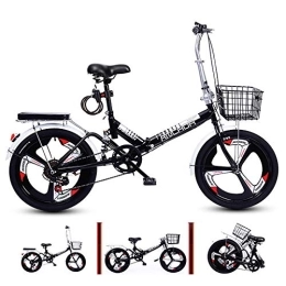 Nileco Bici pieghevoli 6 Velocità Leggero Bici Pieghevole, Assorbimento Degli Urti Bicicletta Pieghevole Con 3 Raggi & Cesto Di Ferro & Blocco Bicicletta Portatile Adatto Per 120cm-altezza 165cm-Nero Un