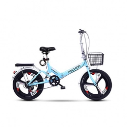 TopBlïng Bici Adulto Bicicletta Pieghevole 20 Pollici Pneumatici All-in-one, Velocità Variabile, Assorbimento Degli Urti, Adolescenti Bicicletta Da Città Perfetto Per Commutare, Anteriore E Posteriore Mudgard-Blu