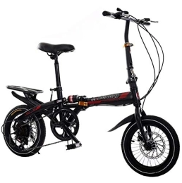 AOHMG Bici AOHMG Bicicletta Pieghevole, 6-Velocita City Bike Bici Pieghevoli Unisex Road Bike, Black_14in