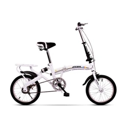 AOHMG Bici AOHMG Bicicletta Pieghevole, 6-Velocita City Bike Bici Pieghevoli Unisex, White_16in