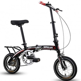 ASYKFJ Bici pieghevoli ASYKFJ Bicicletta Pieghevole Mini Portatile Pieghevole Biciclette -12 Pollici Figli Adulti Donne e Uomo di Sport Esterni della Bicicletta, Single Speed (Color : Black)