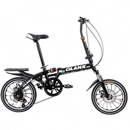 ASYKFJ Bici pieghevoli ASYKFJ Bicicletta Pieghevole Portable Bicicletta Pieghevole 10 Secondi 16inch della Rotella Figli Adulti Donne e Uomo di Sport Esterni della Bicicletta, variabili 6 Costi (Color : Black)