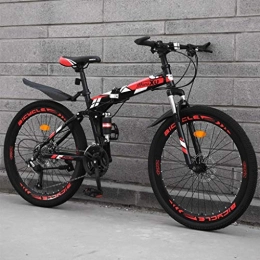 ASYKFJ Bici pieghevoli ASYKFJ Bicicletta Pieghevole Variabile Mountain Bike Pieghevole 24 Pollici Speed ​​Wheel Doppio Assorbimento di Scossa Sistema Donne Uomo Outdoor Sports City Commuter Biciclette, Grande