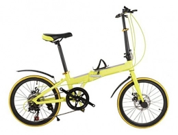 GHGJU Bici Auto Pieghevole Bicicletta Da 20 Pollici Da 16 Pollici Alluminio Pieghevole Freno A Doppio Disco Biciclette Per Bambini Biciclette Per Il Tempo Libero Biciclette Esterne, Yellow-20in