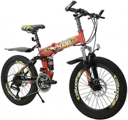 BANANAJOY Bici BANANAJOY Biciclette for Bambini cinesi biciclette Boy Girl Student bici adulta Mountain Bike Racing Speed ​​Adjustment bici pieghevole a doppio disco freno Ammortizzatore 20 pollici (Colore: Arancion