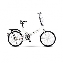 BEIGOO Bici BEIGOO 16 / 20 Pollici Bicicletta Pieghevole in Acciaio al Carbonio, Bicicletta Single Speed, Confortevole e Stabile Bicicletta Pieghevole, Unisex Adulto-Bianco-20pollici