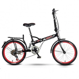 BEIGOO Bici pieghevoli BEIGOO 20" Mini Bicicletta Pieghevole, Leggera Bici Pieghevole Portatile, per Adulto Unisex Alunno Bicicletta, elaio in Acciaio al Carbonio Biciclette-Nero Rosso B-6velocità