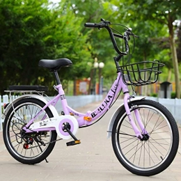 BEIGOO Bici BEIGOO 6 velocità Mini Bicicletta, Bicicletta Pieghevole, Bici da Strada Adulto Uomo Donna Studente Bicicletta, Città Bike-viola-24pollici