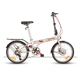 XIAXIAa Bici Bici, Bici Portatile per il Tempo Libero a 6 Velocità, Bicicletta per Pendolari, Telaio Pieghevole, Ruote da 20 Pollici, Doppio Freno a Disco, per Adulti / Studenti / B / 148x108cm